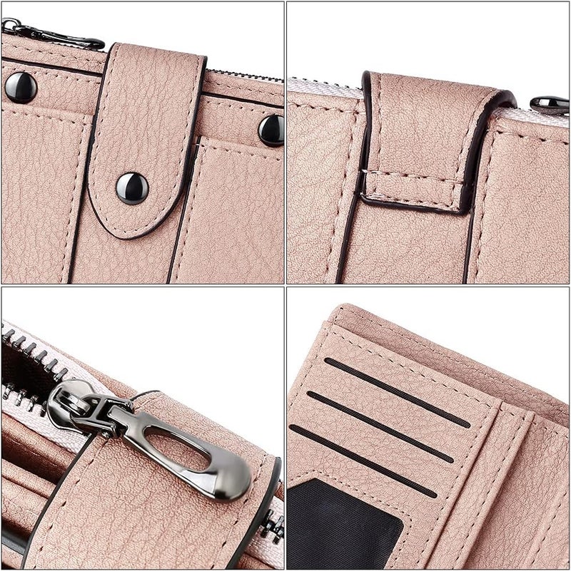 CLUCI Small Wallet for Women Leather Slim Womens Wallet Bifold Multi Card Holder Organizer Designer with Removable ID Window - Image 4